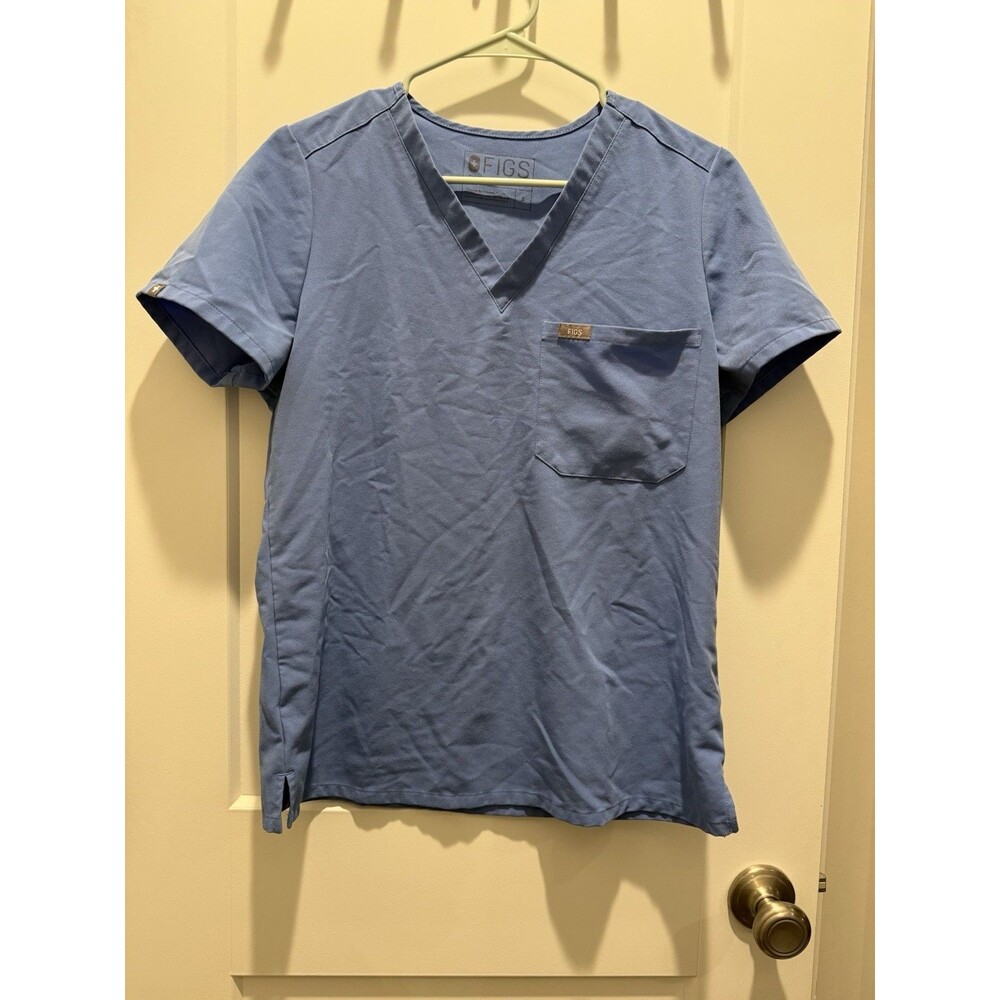 Figs Catarina One Pocket Scrub Top Womens Size Small Short Sleeve V Neck